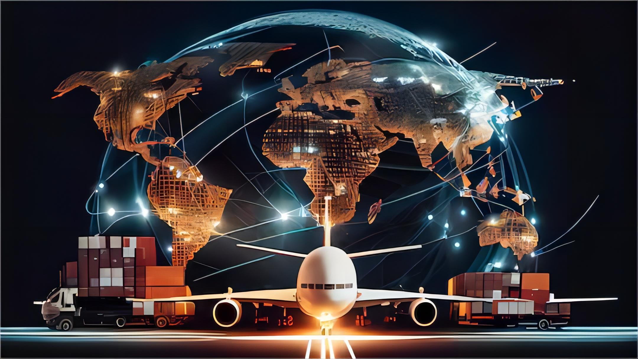 Logistics professional tracking a global shipment