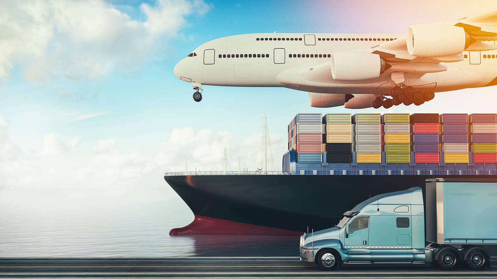 Comparison chart showing air vs sea freight transit times