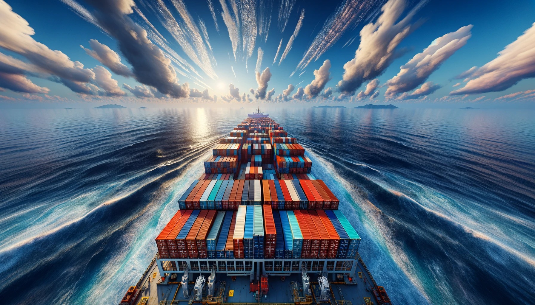 A large cargo ship carrying containers from China to the UK for Amazon FBA sellers.