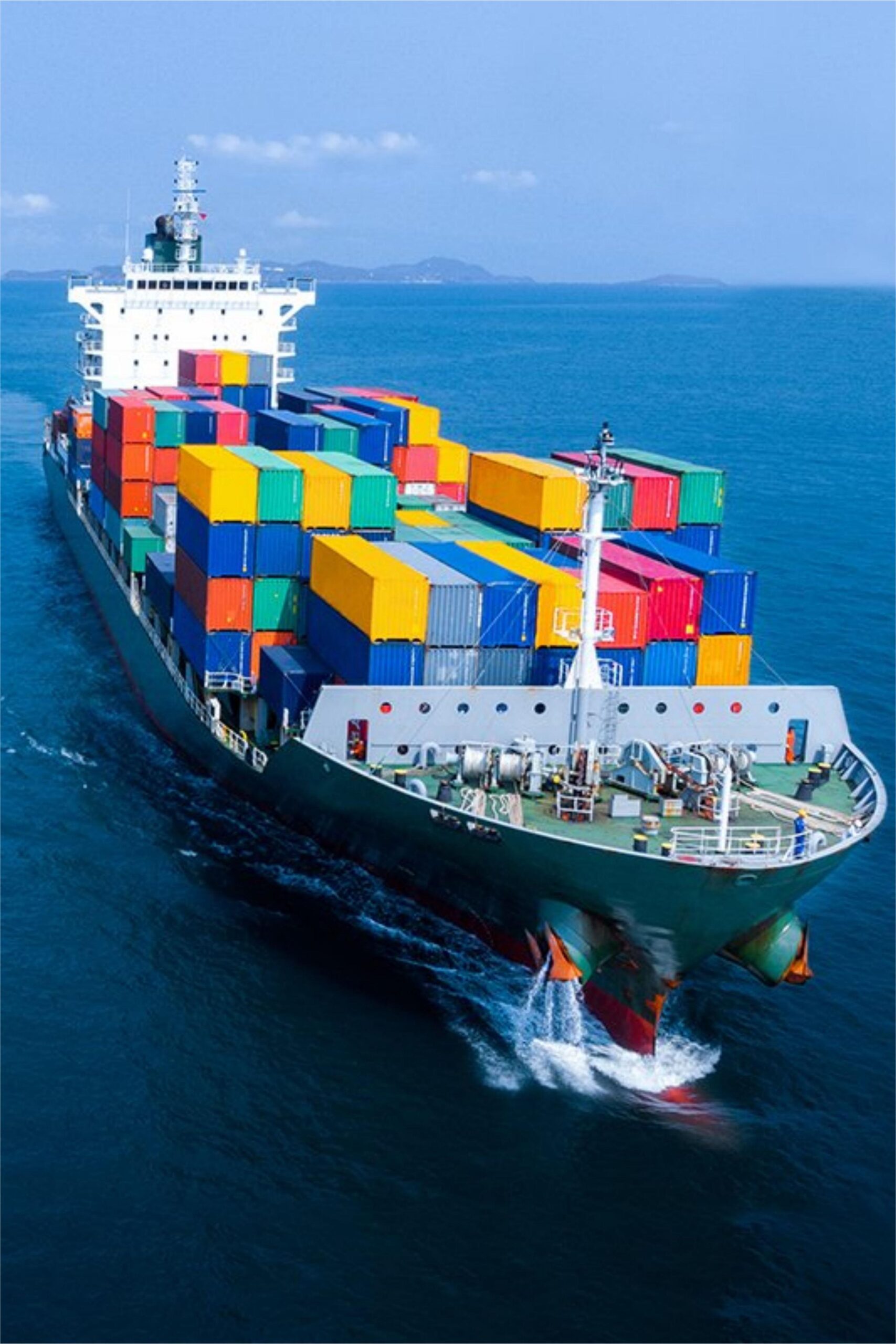 Global logistics network and container ship representing international shipping from China