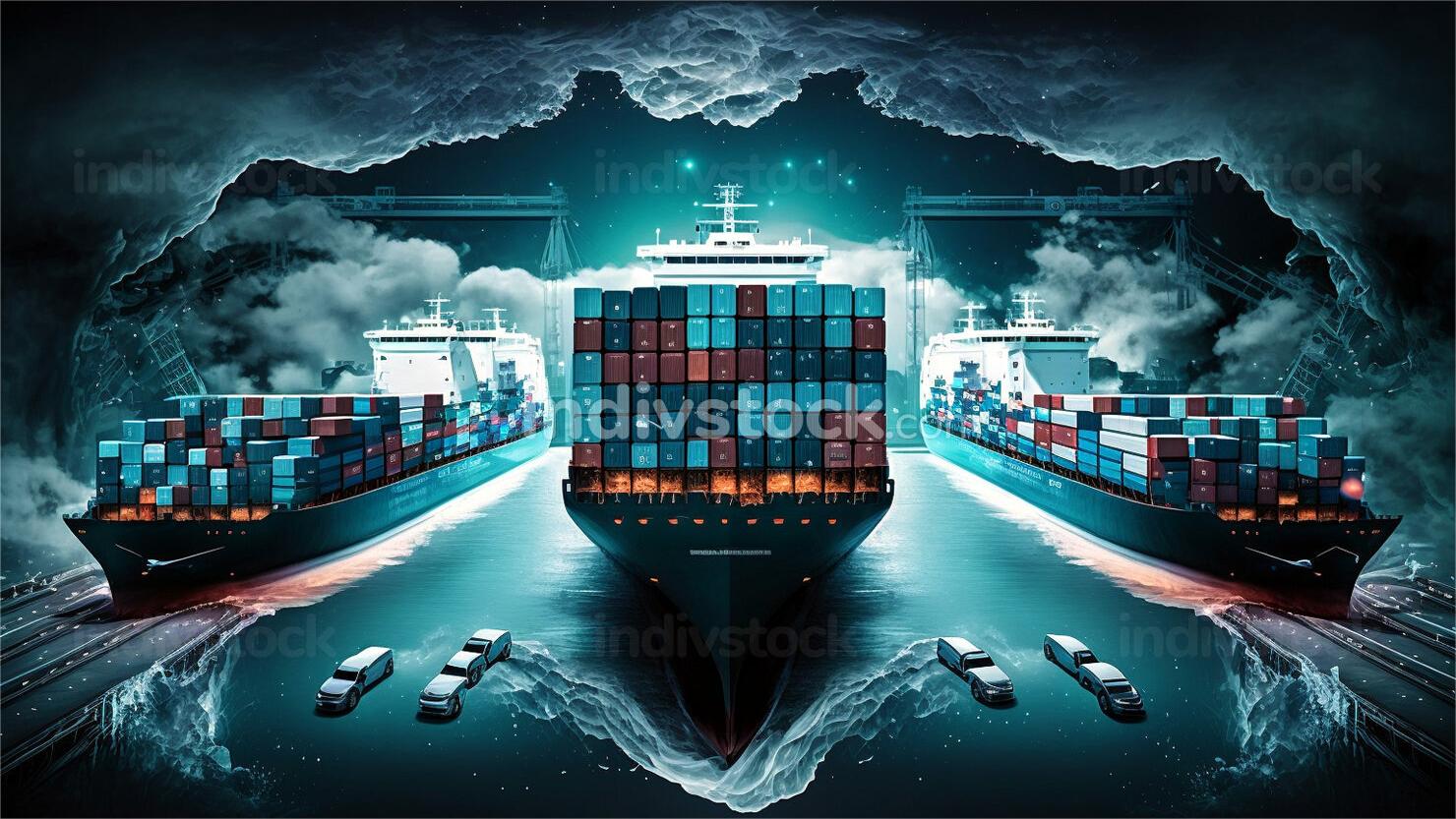 Warehouse workers managing cargo for premium delivery service