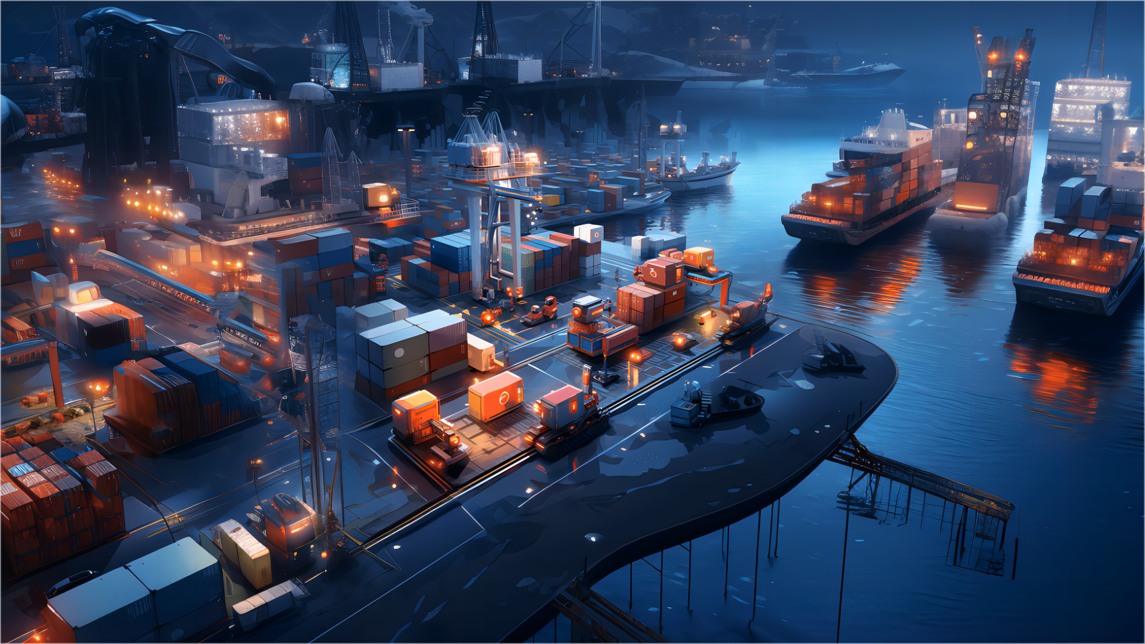Container ship transporting goods from China to USA