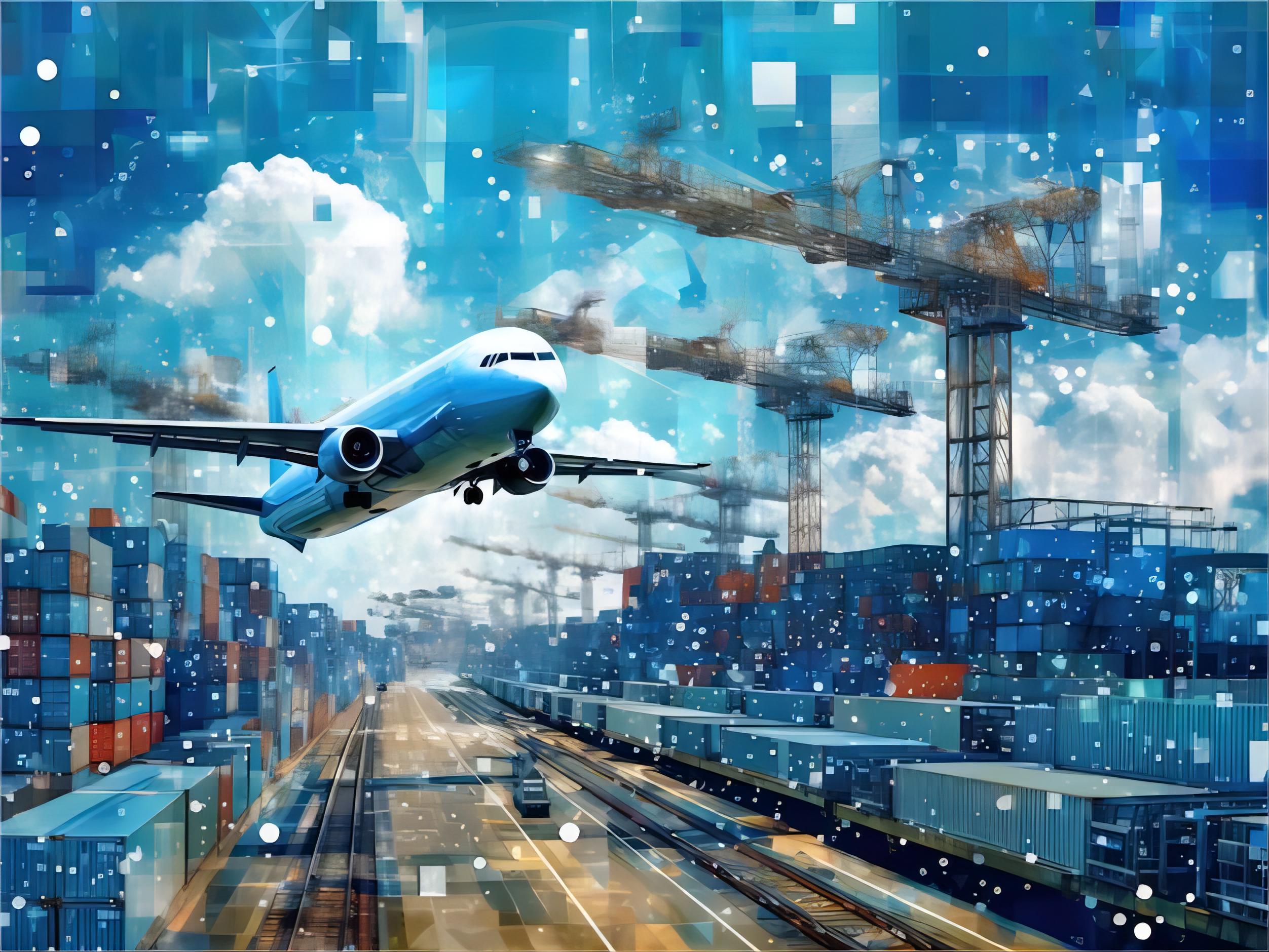 Courier airplane loading cargo for express shipping from China to USA