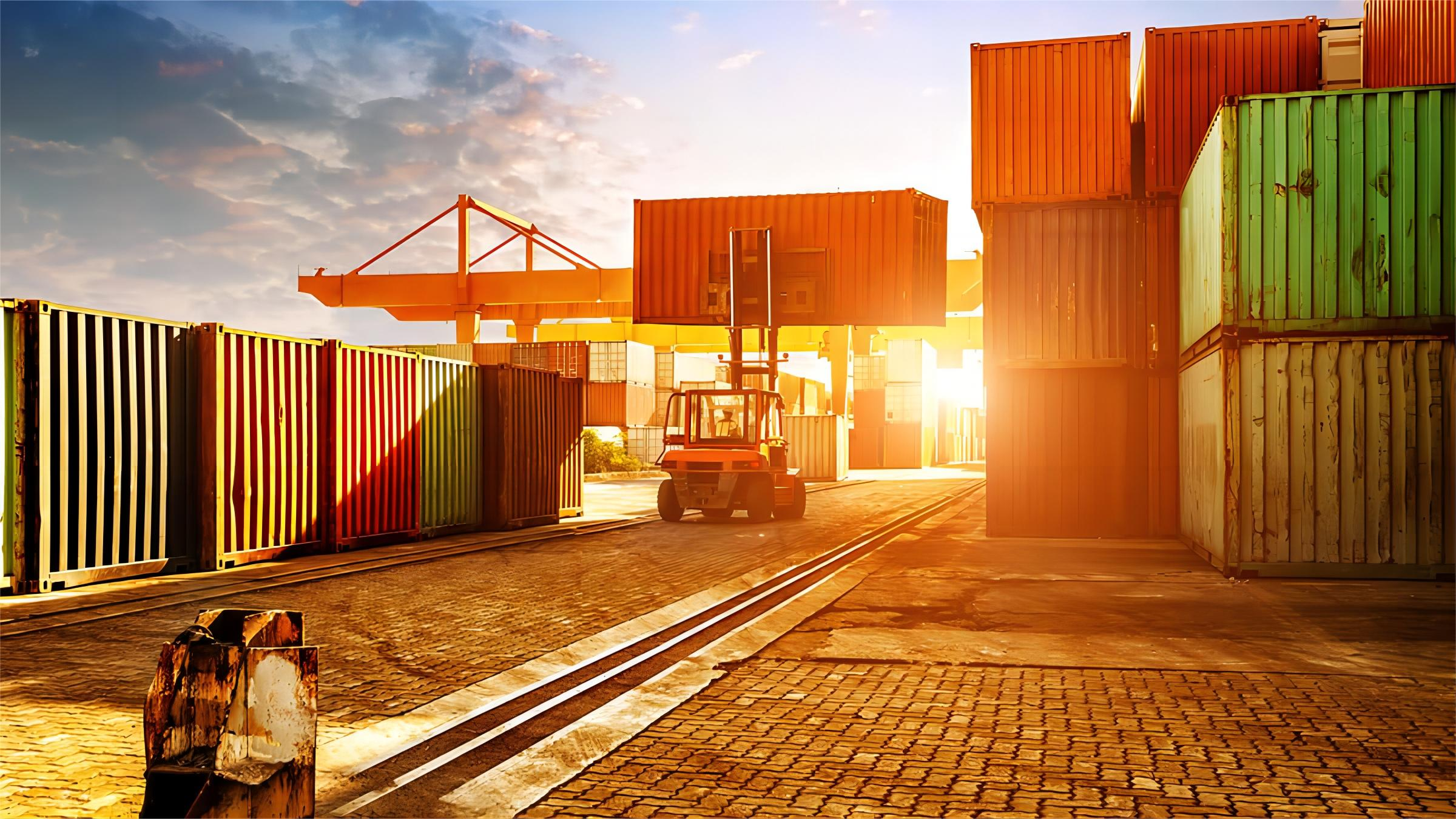 Warehouse workers managing cargo for USA export