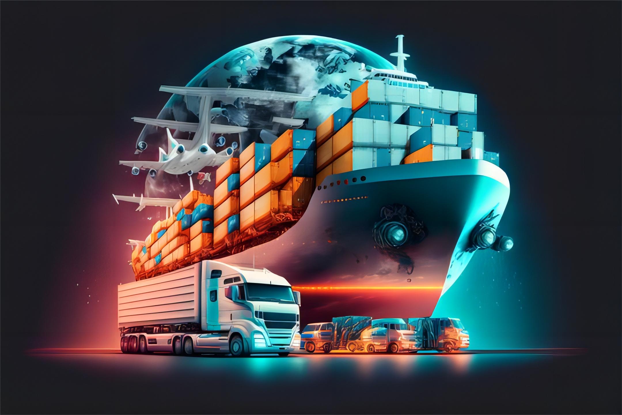 Cargo ship containers being loaded for transit from China to Canada