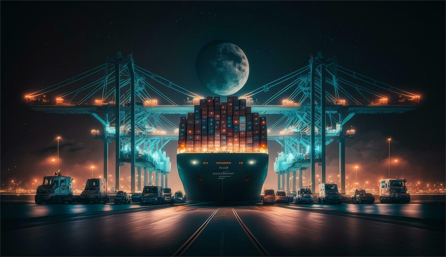 Cargo ship loaded with containers