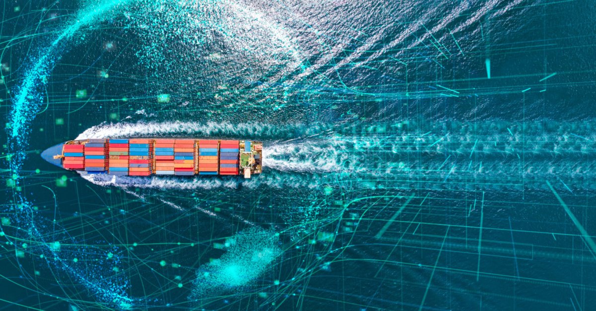 Cargo ship arriving at a major German port for FBA distribution